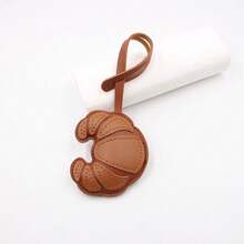 1pc Bag Charm, Fashion Brown Croissant-Shaped Leather Purse Charm,  Practical Portable Decoration Keychain Pendant - Suitable For Daily Backpack Decoration, Car Accesssories, Christmas Holiday Dressing, Perfect Gift For Friends/Best Friends, Valentine's Day, Gifts For Boyfriend - 咖啡 - 查看 2