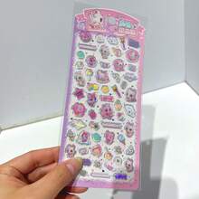 许愿猫彩色玻璃贴纸，卡通猫贴纸，适合儿童和女孩 - 彩色 - 查看 6