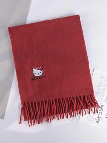 SANRIO 1条Hello Kitty可爱高级针织围巾，保暖防风冬季骑行围巾，适合圣诞节使用 - 彩色 - 查看 20