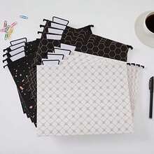 Y YOMA Carpetas de archivos colgantes con proceso de estampado de papel de aluminio, tamaño de letra, pestañas de corte ajustables 1/5, 3 diseños geométricos personalizados surtidos(default) - Multicolor - Ver 9