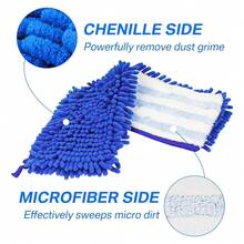 Microfiber Flip Mop Refill Replacement For O Cedar Dust Mop Replace Head Chenille Dual Action Cleaning Pad Hardwood Floor Wet/Dry Mopping - 2 Pack,2Count(Packof1) - 2個(1包) - 查看 3