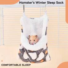 1pc Hamster Cotton Nest, Hanging Warm Sleeping Bag, Portable Carrier Bag, Small Pet Cotton Pad, Warm Nest Mat