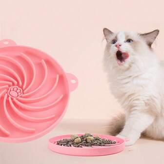 Silicone Pet Cat Bowl, Dog Bowl For Small/Medium Pets, Anti-Choke Slow Feeder Bowl, Anti-Spill Pet Food & Water Bowls