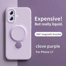 Liquid Silicone Magnetic Adsorption Protective Case With Stand For IPhone 17/16 Pro Max/15 Pro/14 Pro Max/13 Pro, Slim Shockproof Cover For IPhone 16/15 Pro/13 Pro, Suitable For IPhone 17/16 Pro Max/15 Pro/14 Pro Max/13 Pro