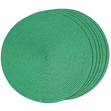 FunWheat Round Braided Placemats Set Of 6 Table Mats For Dining Tables Woven Washable Non-Slip Place Mats 15 Inch(Holly Green, 6pcs),HollyGreen15inchessetof6 - HollyGreen15inchessetof6 - View 1