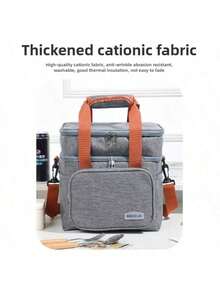 Fashionable Insulated Cooler Bag Large Capacity 1pc Insulated Picnic Cooler Bag - Double Layer, Fashionable Crossbody, Thickened Thermal Lunch Tote, Outdoor Food Preservation Handbag With Shoulder Strap