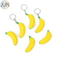 Colgante de Llavero Mini Creativo de Plátano Simulado de Frutas - Accesorio Lindo y Divertido - Amarillo - Ver 2