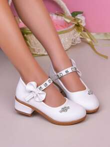 1 Pair Girls' Fashion Pearl Decor High Heel Shoes, Suitable For Party, Wedding, Dance, Performance, Student Outdoor Heels, Spring/Summer - White - View 7