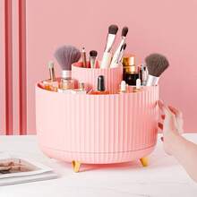 360° Rotate Makeup Brush Holder Organizer, Makeup Organizers Countertop, Makeup Organization And Skincare Storage For Vanity, Desktop, Bathroom - Pink - View 4