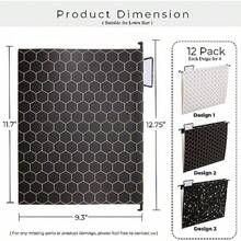 Y YOMA Carpetas de archivos colgantes con proceso de estampado de papel de aluminio, tamaño de letra, pestañas de corte ajustables 1/5, 3 diseños geométricos personalizados surtidos(default) - Multicolor - Ver 4