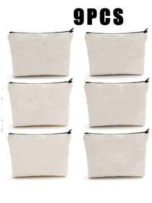 10/1 件帆布拉链袋、DIY 空白布艺铅笔盒、旅行洗漱包、绘画帆布袋、带拉链的空白帆布袋、多用途帆布袋、铅笔盒、帆布化妆包、帆布绘画铅笔盒、手工艺品、帆布化妆包、绘画包、儿童包、工作、学校、旅行铅笔盒、实用 - 彩色 - 查看 13