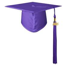 Birrete de graduación mate de GraduationMall con borla 2025 para escuelas secundarias y licenciaturas, talla única, morado - Morado - Ver 1
