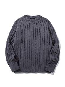 秋冬季保暖休闲男女通用宽松针织圆领轻薄套头毛衣