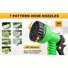 1pc 7 Function Car Wash Water Gun, Multi-Purpose Garden Water Gun For Garden, Farm Irrigation And Car Washing - Green - View 4