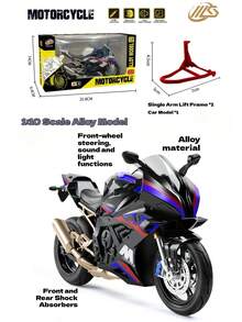 1pc 1:10 Scale Alloy Boma Motorcycle Model, Collectible Motorcycle Toy, Racing Model Gift, Birthday Gift - Multicolor - View 7