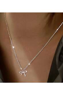 蝴蝶结项链，可爱简约风格，送给女朋友的理想礼物，日常佩戴饰品 - 蝴蝶結吊墜項鍊 - 查看 1