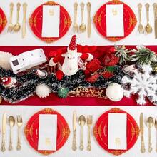 50 Pack Christmas Deer Paper Napkins - Christmas Gold Dinner Napkins - Cloth-Like Disposable Hand Towels For Xmas Holiday Table Bathroom Decor Party,GoldDeer - 金鹿 - 查看 9
