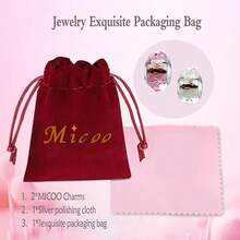 MICOO 925 Sterling Silver Charms For Bracelets,Fashion DIY Dangle Pendants Beads Simulated Birthstone Charms,Birthday Gifts For Women,2WhiteandPinkCharms - 2個白色和粉紅色的吊墜 - 查看 4