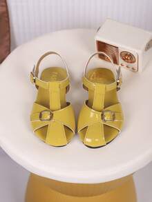 Dép lê ngoài trời thời trang cho trẻ em, dép xăng đan mùa hè đế bằng, giày đi biển mới, được các bé gái yêu thích. - Màu vàng - Xem 3