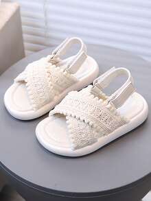 1 Pair Kids Soft Bottom Non-Slip Casual Sports Outdoor Hook And Loop Beach Sandals/Slippers, Suitable For Summer - Beige - View 14