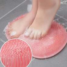 1/2/3 silikonowe gąbki do masażu pleców z , szczotka peelingująca Slouchy, drapak do pleców z przyssawką pod prysznic, mata do masażu stóp, odpowiednia do peelingu i czyszczenia stóp pod prysznicem. Wielofunkcyjna silikonowa mata łazienkowa do peelingu pleców i stóp, antypoślizgowa mata do masażu pod prysznicem. - jasnoróżowy - Zobacz 5