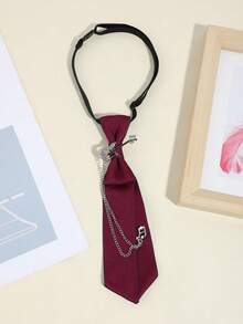 1pc Fashion Rhinestone Guitar Note Accessory, DIY, Suitable For Unisex, Tie Clip For Shirt, Party, Performance, Black/Burgundy/Navy - Guitar Version - View 15