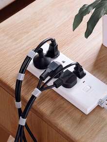 1pc Charging Cable Organizer, Cable Tie Pack, Hook-And-Loop Cable Ties, Data Cable Storage, Self-Clamping Double-Sided Winder Hook-And-Loop Straps, Suitable For Earphones/USB Cables, Computer Cable Ties, Desktop Cable Back Organizer, Cable And Wire Management For Home And Office Organization, Christmas Holiday Gift Giving - Multicolor - View 4