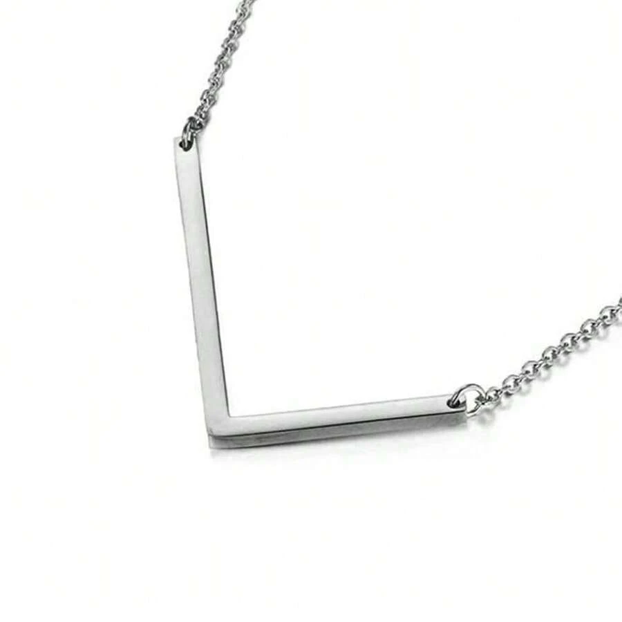 MOMOL Sideways Initial Necklace 18K Gold Plated Stainless Steel Large Big Letters Pendant Necklace Script Name Monogram Necklaces For Women,L - L - View 1