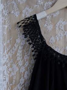 夏季雪纺优雅蕾丝边连衣裙