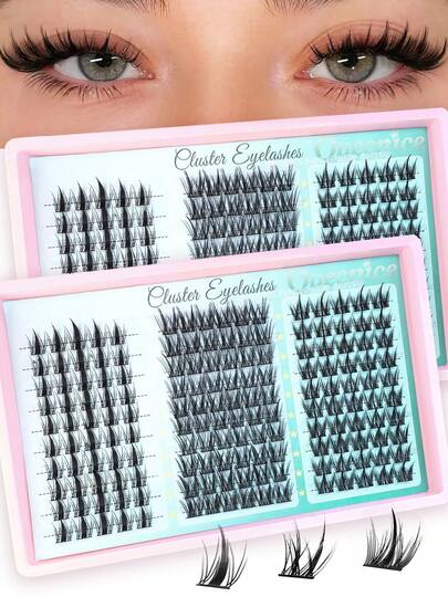 Queenice 160 sợi mi giả, bao gồm 3 kiểu mi chùm (hoạt hình, mắt cún con, mắt chuột), thiết kế dung tích lớn, nhỏ gọn và dễ sử dụng, phù hợp cho các bữa tiệc, du lịch, kỳ nghỉ và các dịp khác.