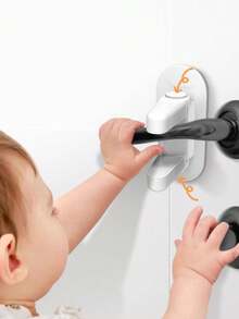1 pièce Serrure de pour poignée de porte pour enfants, s'adapte aux portes, verrou de poignée de porte anti-bébé pour enfants et animaux de compagnie - Loquet de porte anti-enfant - Empêche les jeunes enfants d'ouvrir les portes - Utilisation facile à une seule main pour les adultes - ABS durable avec adhésif au dos - Aucun outil requis (couleur aléatoire) - Multicolore - Voir 11