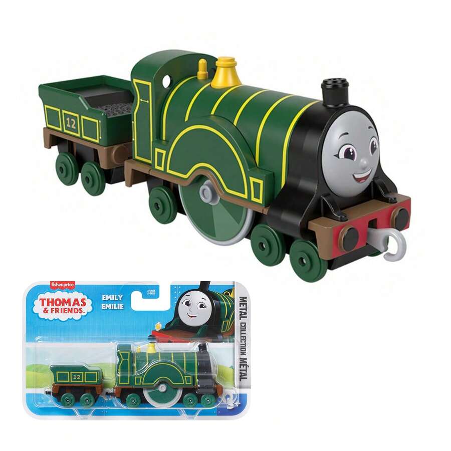 Mattel 托马斯和朋友轨道大师系列合金玩具火车，爱德华/艾米丽/托比/詹姆斯/亨利，采用真正的锌合金材质，可推拉，适合3岁及以上学龄前儿童 - 艾米莉 - 查看 1