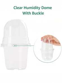 3.5/4/5/6.5-Inch Plant Nursery Pots With Humidity Domes Clear Seedling Pots With Lids, Small Seed Starters, Plastic Cups Planting Tools Set - Clear - View 4