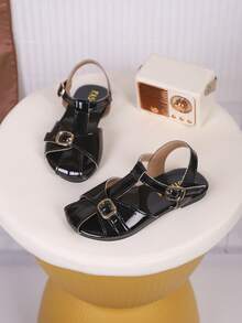 Kids' Fashionable Outdoor Slippers, Flat Summer Sandals, New Beach Shoes, Beloved By Girls - Black - View 4