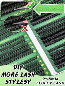 570/612pcs Large Capacity D-Curl Fluffy False Eyelashes Set, Includes 30D+40D+50D+60D+80D+100D Thick Lashes, Various Combinations, 10-16mm Length, Natural & Soft. Set Contains Eyelash Glue, Adhesive, And Sealer. Suitable For Travel, Daily Wear (Beginner Friendly), Weddings, Dates, Parties, Holidays, Also Great For Christmas/Halloween/Holiday Gifts. - màu đen - Xem 8