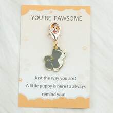 Bộ 1/5 móc khóa hình chú chó con dễ thương, bao gồm thiệp động viên "Bạn là chú chó con tuyệt vời nhất", móc khóa hình chú chó con thời trang làm bằng hợp kim, thiệp cảm ơn tùy chỉnh, móc khóa theo chủ đề động vật, móc khóa túi xách, quà tặng hoàn hảo cho người yêu chó, thích hợp cho ngày lễ, sinh nhật, tiệc tùng, tụ họp, unisex, móc khóa hình chú chó Corgi - Nhiều màu - Xem 6