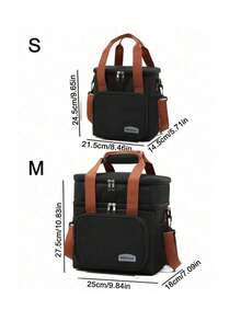 Fashionable Insulated Cooler Bag Large Capacity 1pc Insulated Picnic Cooler Bag - Double Layer, Fashionable Crossbody, Thickened Thermal Lunch Tote, Outdoor Food Preservation Handbag With Shoulder Strap