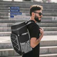 Maelstrom - Mochila enfriadora de 35 latas a Prueba de Fugas, Suave aislada, enfriadora de Camping, Enfriador de Playa, Mochila de Pecho de Hielo, Mochila Ligera de Viaje para(Negro Bolsa enfriadora) - Multicolor - Ver 10