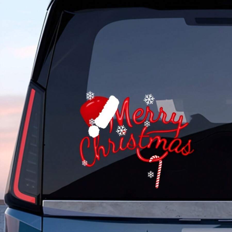 Christmas Window Sticker, Suitable For Glass, Metal, And Ceramic Surfaces, Making It A Perfect Gift For Christmas And Halloween - Easy To Apply And Remove, Leaves No Residue! - Red - View 1