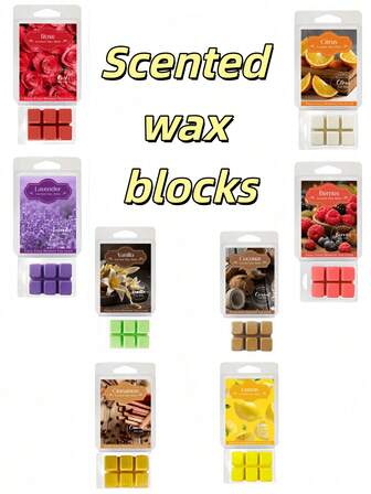 1PC New Of Square Wax Blocks , Rose, Lavender, Lemon, Vanilla, Berry, Cinnamon, Citrus,Suitable For Aromatherapy Heaters, Air Fresheners, Candles In Homes And Offices. Aroma Melting