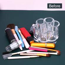 Acrylic Lipstick Holder,Small Flower Clear Compact Lip Gloss Liner Nail Brush Organizer With 12 Slots