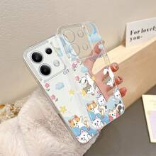 Funda de Teléfono Moon Cat Compatible con Redmi 10, 12C, 13, 14C, A1, A2+, A3, Note 8, 9, 10, 11S, 12, 13, 14 Pro+,  10T, 11 Lite, 13T, 14, 14T Pro, Poco C61, C65, C75, M4 Pro, M5S, M6, X3, X4, GT, X5, X6, X7 Pro, F3, F4, F5, F6 Pro Funda Protectora de TPU Transparente a Prueba de Golpes de Cobertura Completa, Creativa y a la Moda - Colores mixtos - Ver 11