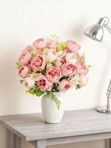 1/80PCS Romantic Silk Peony Bouquet Artificial Flowers Centerpieces,Artificial Flowers Handheld Flower Arrangement For Wedding Bride's Bouquet,Home Office Room Holiday Decorations,Table Decorations Farmhouse Centerpiece Table Decoration For Kitchentable Decor, Home Decoration, Birthday Gifts - Pink - View 4