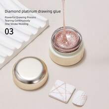 BAOSHIMAN Cable elástico de flash para dibujar esmalte de uñas, pegamento de platino para pintar y fotocurado, pegamento para metal, adecuado para decoración de uñas, se seca fácilmente y es fácil de usar, apto para salón de uñas, familia y bricolaje - Multicolor - Ver 10