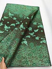 5 Yards/Pc African Jacquard Fabric, Floral Pattern Gold-Plated Lace Fabric, High-Quality Nigerian Sewing Lace Fabric, Fashion Handicraft Material, Suitable For Party Dress, Wedding Gown Sewing, Shiny Fabric, French Red & Blue - Nhiều màu - Xem 3