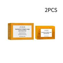 Lemon Turmeric Brightening Soap, Gentle Cleansing, Moisturizing, Hydrating Facial & Body Care Bar - Orange White - View 12