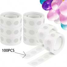 100/300/500PCS Clear Removable Balloon Stickers - Double-Sided Adhesive, Waterproof And Residue-Free, Suitable For Party Decorations, Weddings, Valentine's Day, And Gift Wrapping.Birthday. - White - View 13