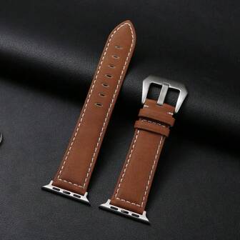 Retro PU-läderarmband kompatibelt med -serien 1-10 SE Ultra 2 herr frostat klockarmband kompatibelt med 38 mm 40 mm 41 mm 42 mm 44 mm 45 mm 46 mm 49 mm smartklockarmband