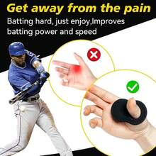 Paquete de 2 bateadores de béisbol para entrenamiento, protector de pulgar de béisbol, agarre de bateo, accesorios de béisbol, equipo de entrenamiento de béisbol, protector de pulgar, entrenador de - Negro - Ver 3