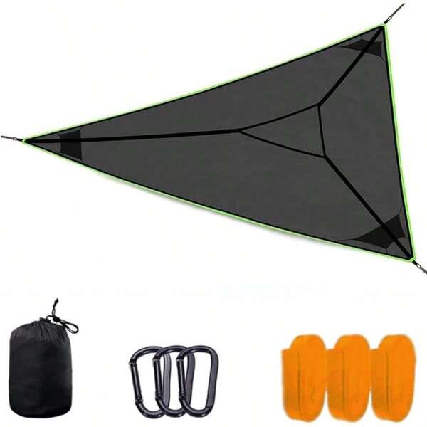 CEPTEN Hammock Triangle Outdoor Multiplayer Mesh Hanging Bed Easy Installation Nap Picnic Blossom Viewing Family Travel Goods... 157 * 157 * 157Inch Black